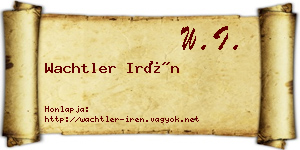Wachtler Irén névjegykártya